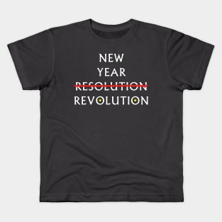 New Year Resolution / Revolution - Typography Design Kids T-Shirt